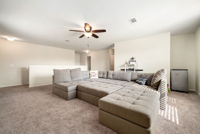 14619 Jasper Stream Ct, Houston, TX 77069 - carpeted living room with a ceiling fan and baseboards