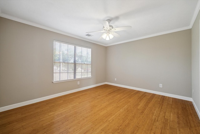 42 Stalybridge St, Sugar Land, TX 77479 - spare room with crown molding, ceiling fan, light wood-style floors, and baseboards