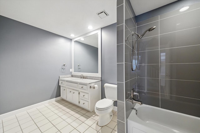 42 Stalybridge St, Sugar Land, TX 77479 - full bathroom with vanity, toilet, shower / bathtub combination, baseboards, and tile patterned flooring