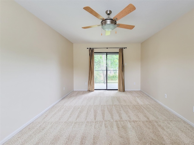 4900 Willow St, Bellaire, TX 77401 - spare room featuring a ceiling fan, baseboards, and light carpet