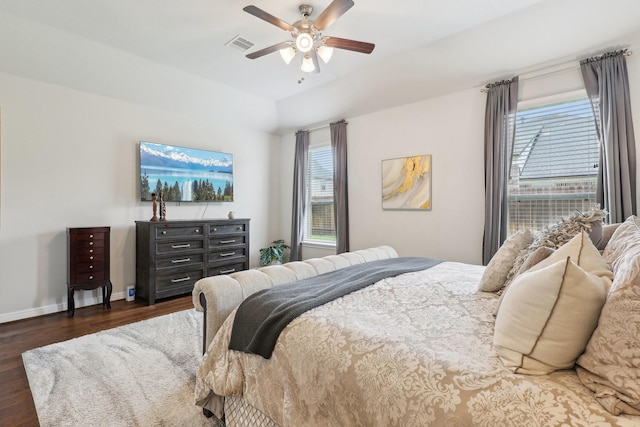 3403 Majestic Pine Ln, Rosenberg, TX 77471 - bedroom featuring wood finished floors, baseboards, and ceiling fan