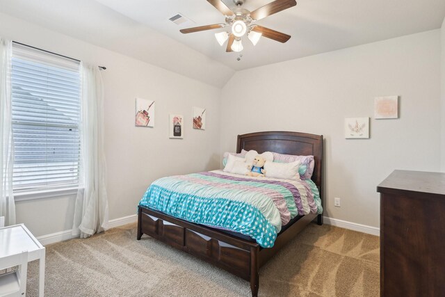 3403 Majestic Pine Ln, Rosenberg, TX 77471 - bedroom featuring multiple windows, carpet floors, baseboards, and vaulted ceiling