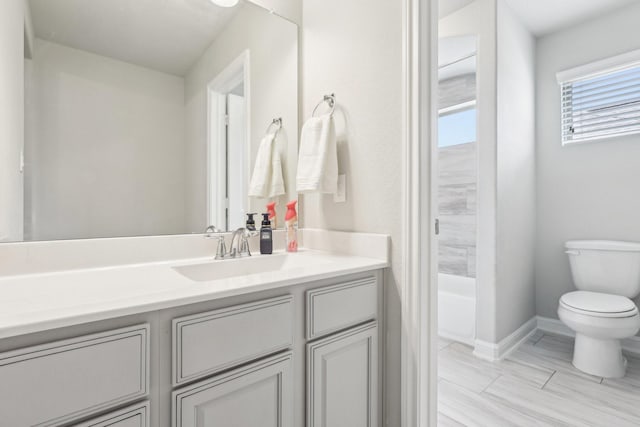 3403 Majestic Pine Ln, Rosenberg, TX 77471 - full bathroom featuring toilet, vanity, and baseboards