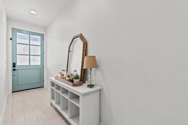 50 Berry St, Coldspring, TX 77331 - doorway to outside with light wood finished floors and baseboards