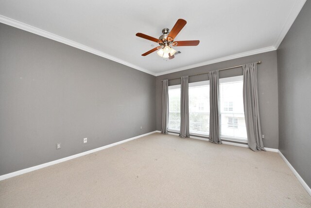 3001 Murworth Dr Unit 103, Houston, TX 77025 - unfurnished room with crown molding, baseboards, light carpet, and a ceiling fan