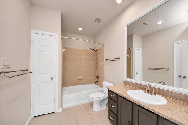 3001 Murworth Dr Unit 103, Houston, TX 77025 - full bath featuring tile patterned floors, vanity, shower / washtub combination, toilet, and recessed lighting