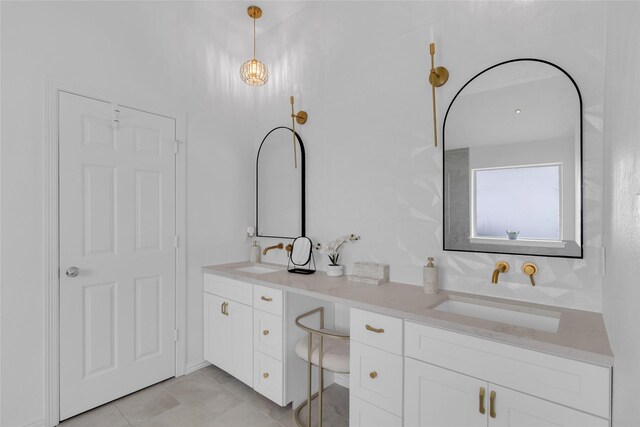 18327 Marlin Waters Dr, Humble, TX 77346 - bathroom featuring double vanity and tile patterned flooring