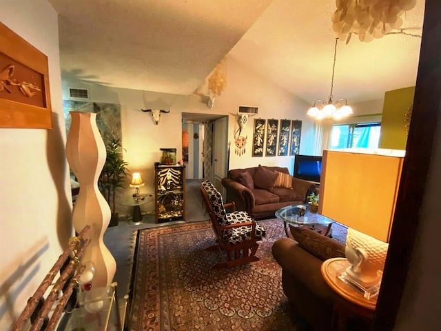 10049 Westpark Dr Unit 136, Houston, TX 77042 - living area with a chandelier and lofted ceiling