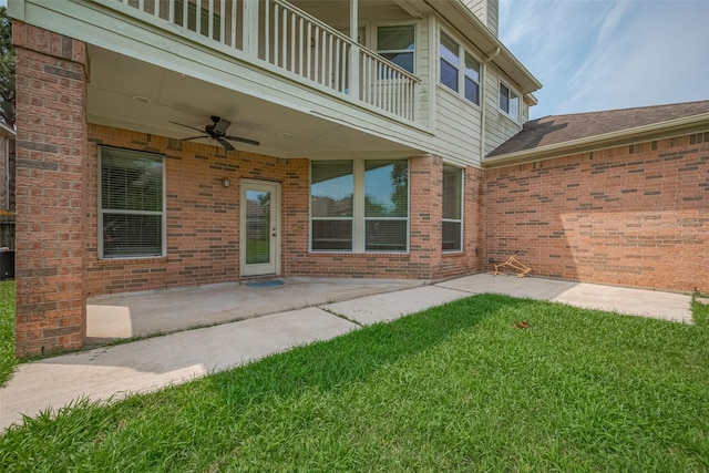 4515 Tremont Glen Ln, Katy, TX 77494 - view of patio with a balcony and ceiling fan