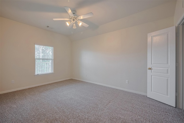 4515 Tremont Glen Ln, Katy, TX 77494 - carpeted empty room with ceiling fan, baseboards, and lofted ceiling