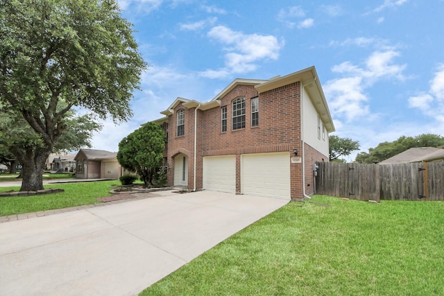 4310 Lucas Trace Ct, Houston, TX 77066 - traditional home with brick siding, an attached garage, and concrete driveway