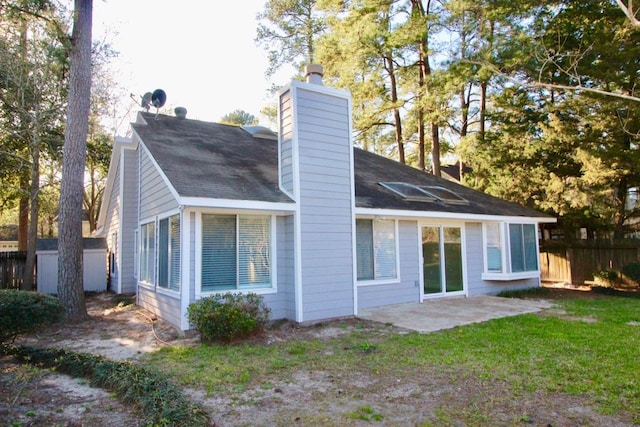 5326 Village Springs Dr, Houston, TX 77339 - rear view of house with a chimney, a patio area, and roof with shingles