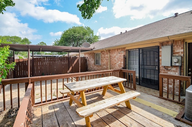 7373 Cook Rd, Houston, TX 77072 - deck with outdoor dining space and central AC unit