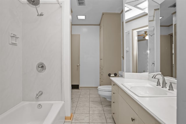 103 N Gordon Dr, Crockett, TX 75835 - full bathroom featuring vanity, toilet,  shower combination, and tile patterned flooring