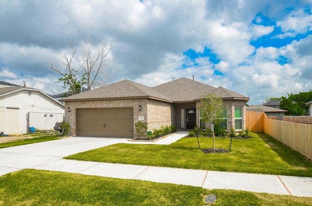 4215 Sterling St, Houston, TX 77051 - view of front of home with brick siding, an attached garage, driveway, and a shingled roof