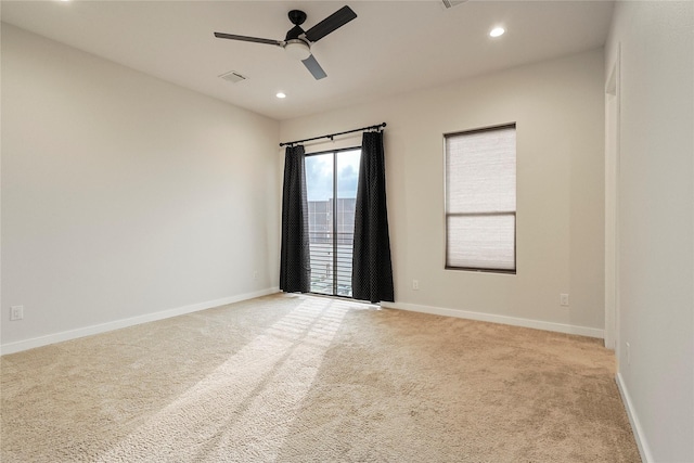 2317 Cleburne St, Houston, TX 77004 - carpeted spare room with a ceiling fan, recessed lighting, and baseboards