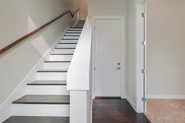 2317 Cleburne St, Houston, TX 77004 - staircase with baseboards and wood finished floors