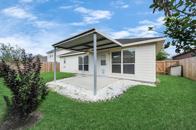 1805 Coronel St, Alvin, TX 77511 - rear view of house with a patio and ceiling fan