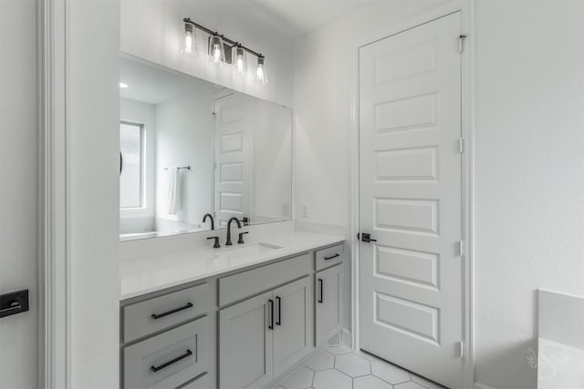 4131 Creek Shore Ln, Fulshear, TX 77441 - bathroom with vanity and tile patterned flooring