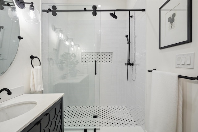 1514 31st St, Galveston, TX 77550 - bathroom with vanity and a stall shower