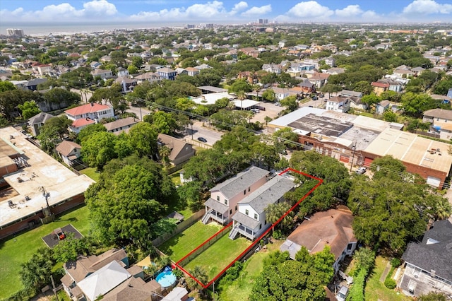 1514 31st St, Galveston, TX 77550 - aerial view of residential area with property boundaries highlighted