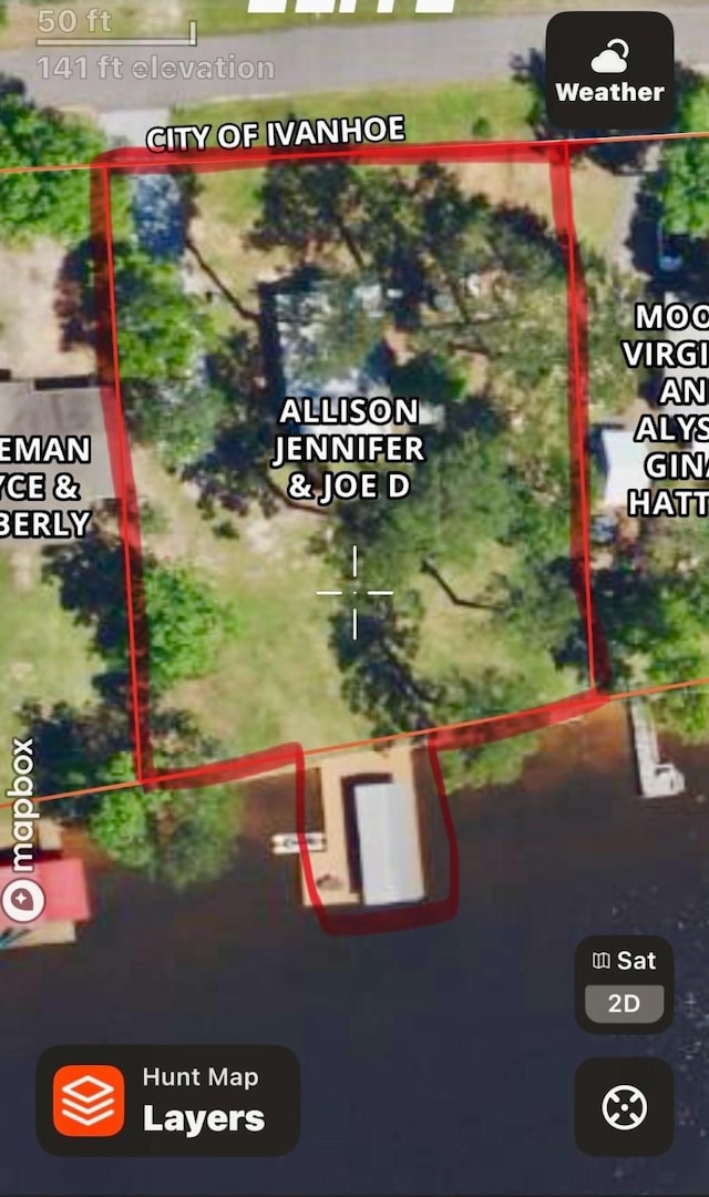 530 Sherwood Forest Dr W, Ivanhoe, TX 75979 - map of property location featuring property boundaries highlighted