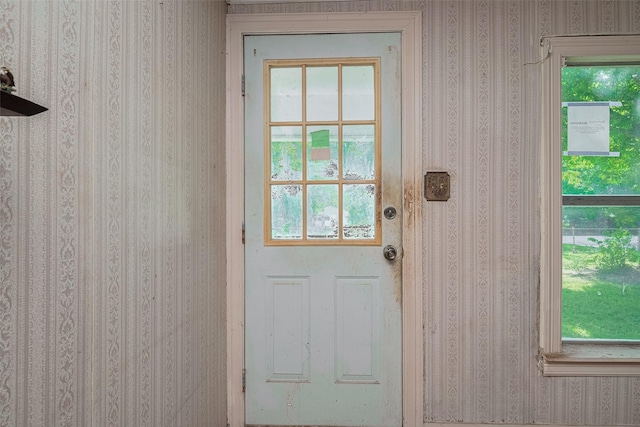 13326 Sundale Rd, Houston, TX 77038 - doorway featuring wallpapered walls