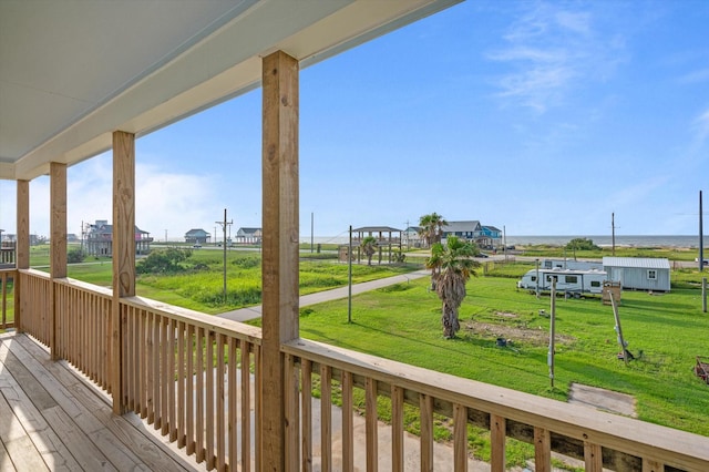 1023 N Bay St, Gilchrist, TX 77617 - deck featuring a yard