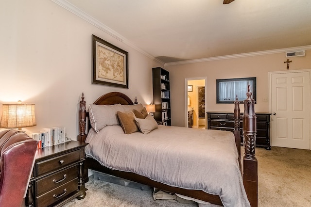 5200 Weslayan St Unit 108, Houston, TX 77005 - bedroom featuring crown molding, carpet flooring, and ensuite bathroom