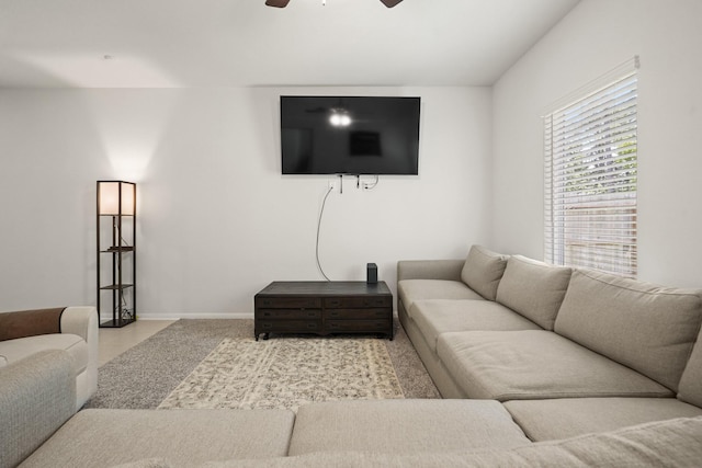 12022 Fletching Stone Ln, Houston, TX 77044 - living area featuring ceiling fan and baseboards