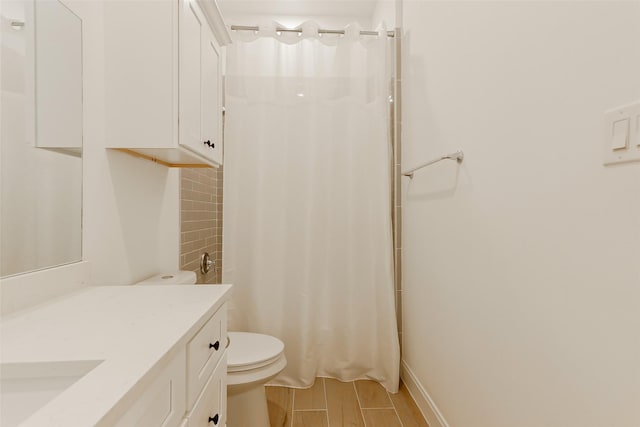 7810 Kenton St, Houston, TX 77028 - bathroom featuring vanity, toilet, and curtained shower