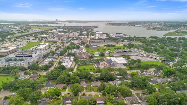 18215 Hereford Ln, Houston, TX 77058 - aerial overview of property's location featuring a nearby body of water