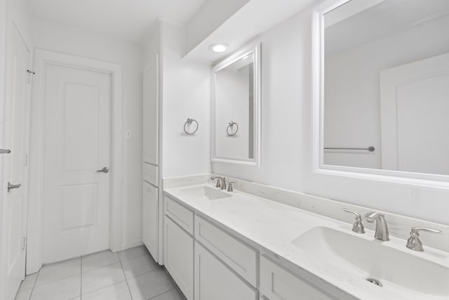 9222 New Forest Rd, Spring, TX 77379 - full bathroom with tile patterned floors and double vanity