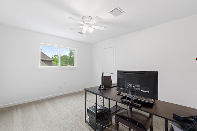 9222 New Forest Rd, Spring, TX 77379 - office space featuring ceiling fan, baseboards, and carpet flooring