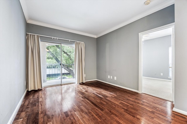 3231 Allen Pkwy Unit 6205, Houston, TX 77019 - unfurnished room featuring dark wood-style floors, crown molding, and baseboards
