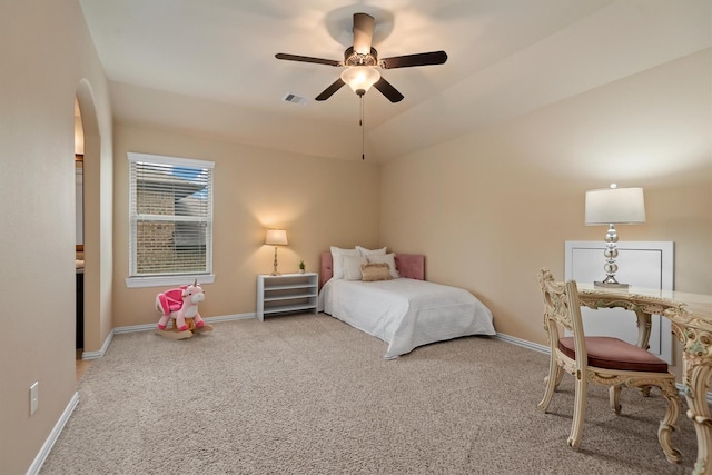 19023 Wild Thornberry Dr, Tomball, TX 77377 - bedroom with carpet, baseboards, and ceiling fan