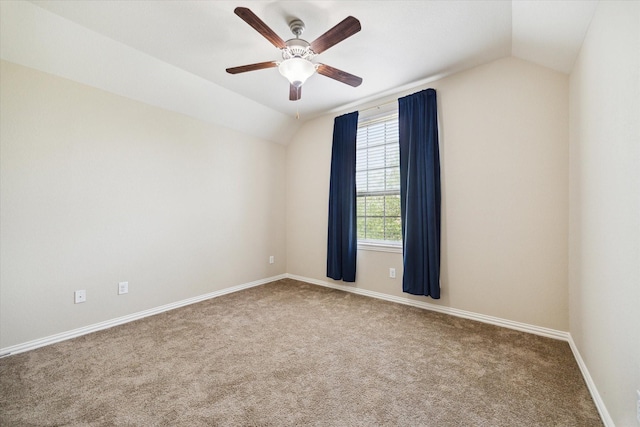 21307 Plum Gate Ct, Richmond, TX 77407 - carpeted spare room featuring lofted ceiling, a ceiling fan, and baseboards
