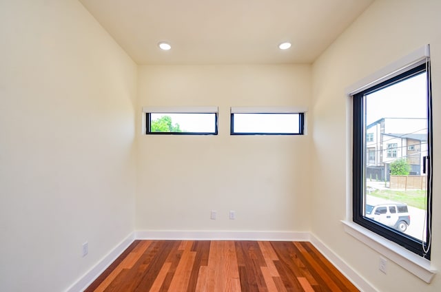 3626 Dreyfus St, Houston, TX 77021 - unfurnished room with wood finished floors, baseboards, and recessed lighting