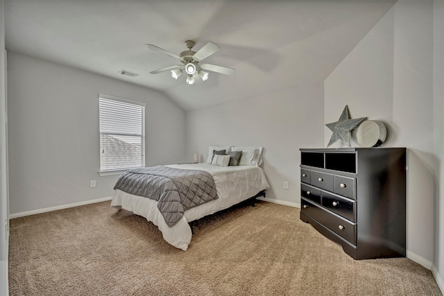 17815 Gables Bend Dr, Tomball, TX 77377 - carpeted bedroom with lofted ceiling, ceiling fan, and baseboards