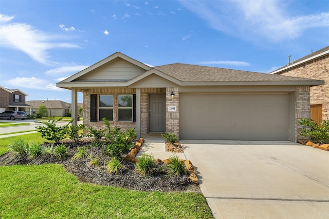 1491 Twilight Green Dr, Katy, TX 77493 - view of front of property with brick siding, driveway, and a garage