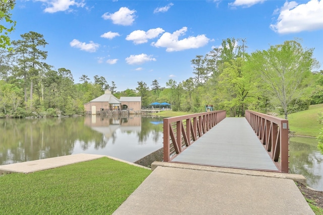 10 Hollylaurel Dr, The Woodlands, TX 77382 - dock featuring a water view and a yard