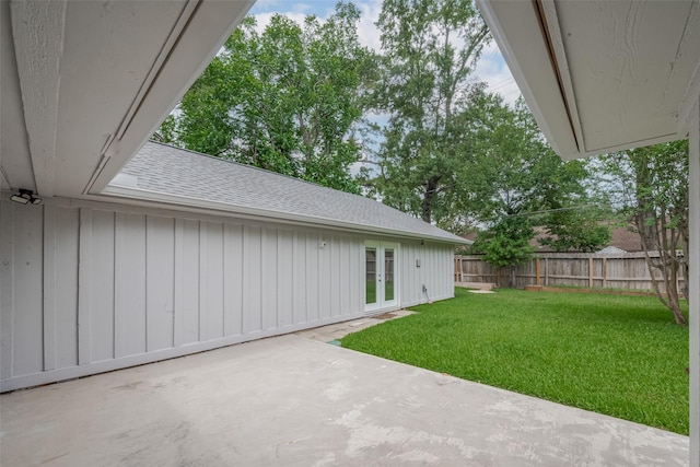 10126 Whiteside Ln, Houston, TX 77043 - view of yard with french doors and a patio area