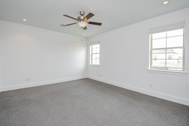 7818 Ludington Dr, Houston, TX 77071 - unfurnished room featuring a ceiling fan, recessed lighting, and baseboards