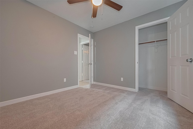 7119 Piney Meadow Ct, Houston, TX 77041 - unfurnished bedroom featuring light colored carpet, a closet, baseboards, and a ceiling fan