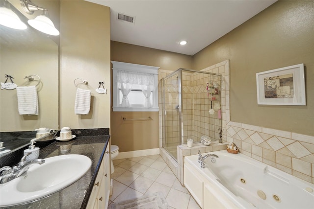 606 E 27th St, Houston, TX 77008 - full bath with a shower stall, a jetted tub, vanity, and toilet