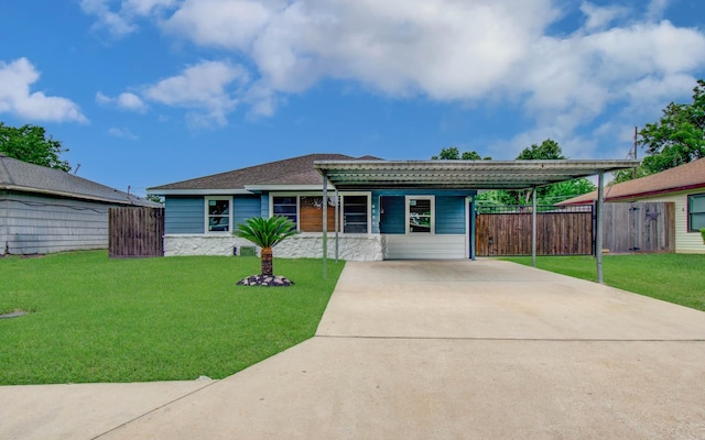 2020 Vince St, Pasadena, TX 77502 - view of front of property with driveway, a detached carport, and roof with shingles