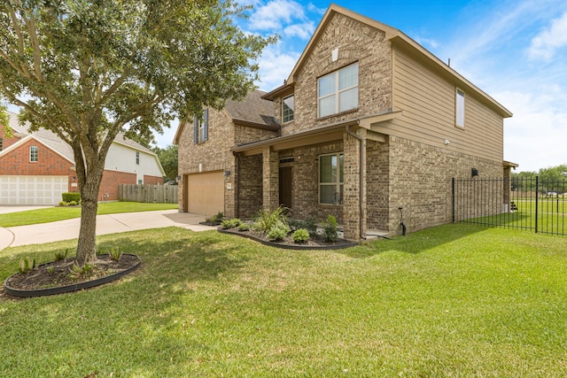 26010 Pagemill Ln, Richmond, TX 77406 - traditional-style home featuring brick siding, concrete driveway, and a garage