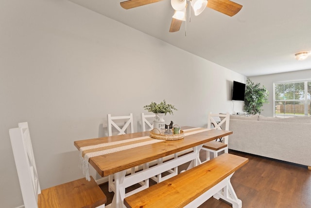 4423 Olive Field Ct, Richmond, TX 77469 - dining area featuring dark wood finished floors and a ceiling fan