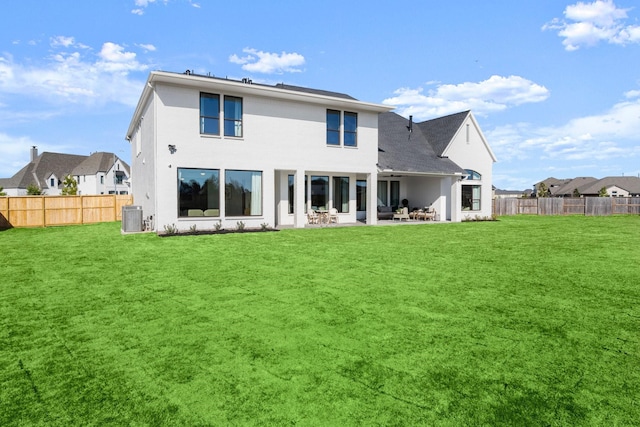 1902 Kessler Point Pl, Katy, TX 77493 - rear view of property with cooling unit, a patio area, and stucco siding