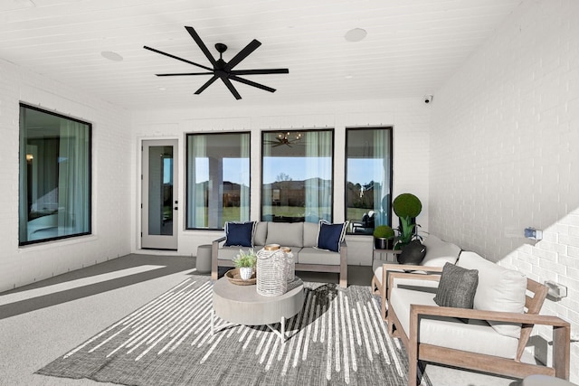 1902 Kessler Point Pl, Katy, TX 77493 - view of patio with an outdoor living space and a ceiling fan